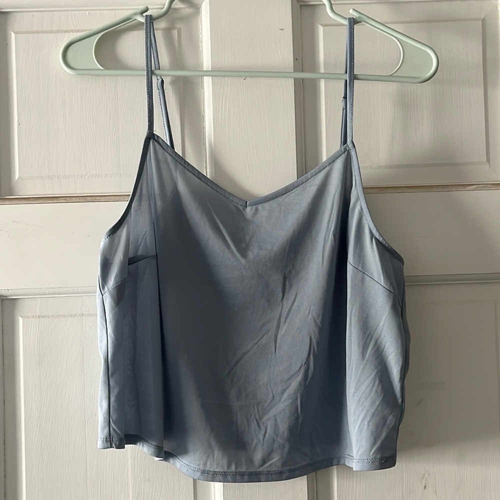 Light blue. flowy cropped tank
